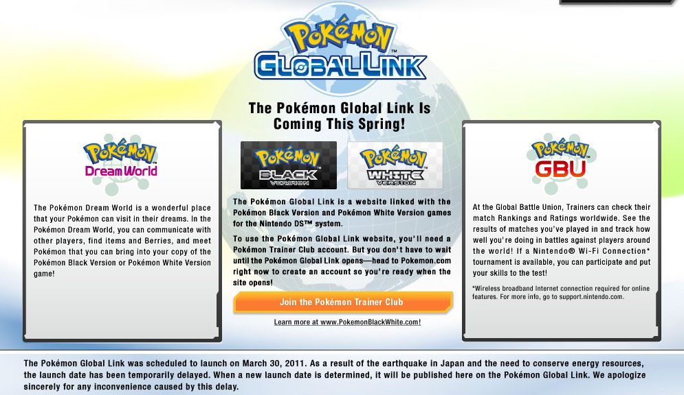 Pokémon Global Link delayed Pure Nintendo